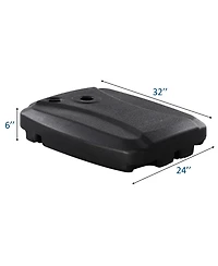 Gymax 60L Patio Cantilever Offset Umbrella Base Portable Base Weight w/ Wheels