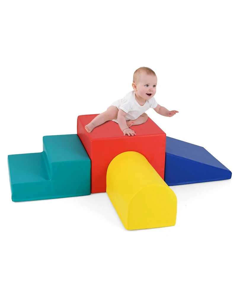 Gymax Toddler Climb & Crawl Activity Playset Blocks w/ Waterproof Pu Cover Epe Foam Multi-color