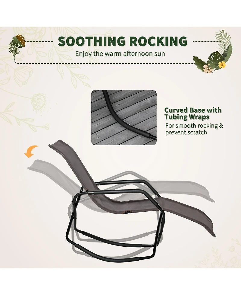 Foldable Rocking Sun Lounger Chaise with 352LB Capacity