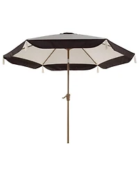 Mondawe 150cm All-Iron Tassel Sun Umbrella W/ Crank&Adjust Angle,Uv-Resistant Multifunctional Canopy
