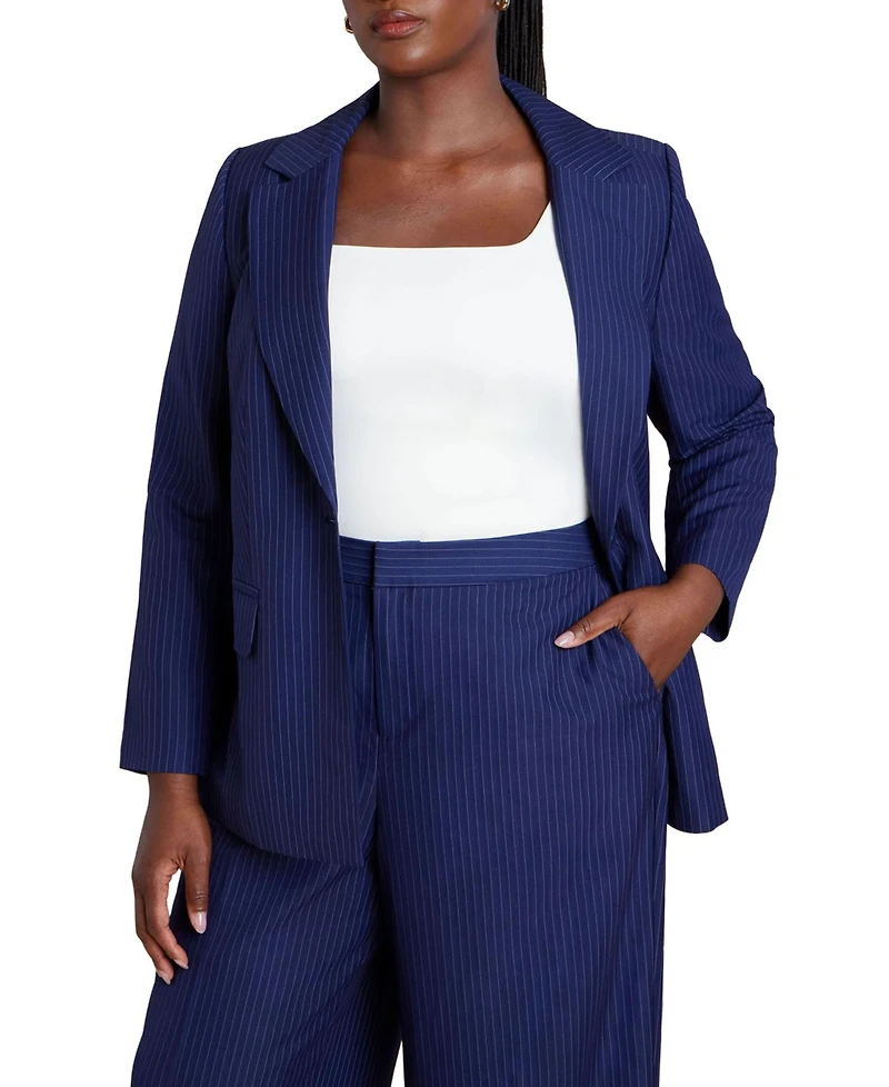 Eloquii Women's Plus Pinstripe Blazer