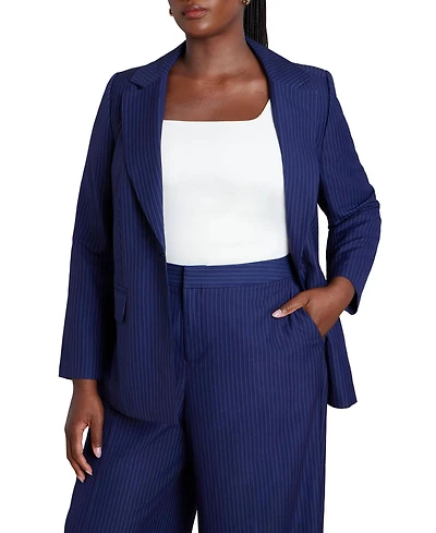 Eloquii Women's Plus Pinstripe Blazer
