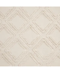 Kate Aurora Contemporary Geometric Shabby Diamond Clipped Rod Pocket Single Window Curtain Panel