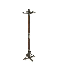 Slickblue Industrial Vintage Style Coat Rack with Metal Frame and Wood Accents for Entryway