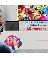 Nbcp Gaming Racing Wheel, Wireless Steering Wheel for Nintendo Switch, Pc, PS4/PS3, iOS, Android - Vibration, Led Lights, Adjustable Sensitivity