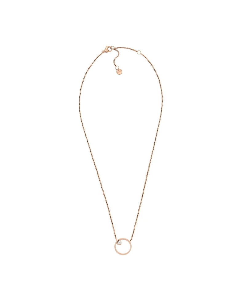 Skagen Women's Kariana Rose-Tone Stainless Steel Combo Necklace and Earrings Set