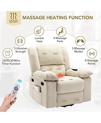 Flynama Massage Recliner,Power Lift Chair for Elderly with Adjustable Massage and Heating Function,Recliner Chair with Infinite Position and Side Pock