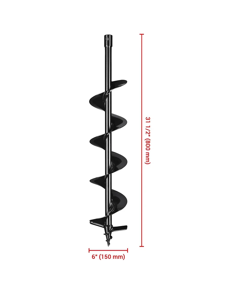 Yescom 6" Earth Auger Drill Bit Bulb Planter Tool for Planting Flower Fence Post Umbrella Hole Digger Gardening Project