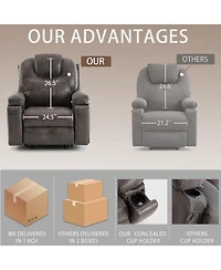 Flynama Power Lift Recliner Chair with Massage for Elderly, Overstuffed Wide Recliners, Heavy Duty and Safety Motion Reclining Mechanism