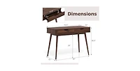 Mecale 43.5 Inch Computer Desk with 2 Drawers for Small Spaces