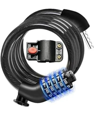 Bike Lock Cable With Combinationhigh Security 5 Digit Resettable Combination Bicycle Lock Anti Theft With Mounting Bracket For Bikes Scooters 12mm In Black