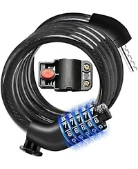 Bike Lock Cable With Combinationhigh Security 5 Digit Resettable Combination Bicycle Lock Anti Theft With Mounting Bracket For Bikes Scooters 12mm In Black