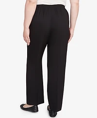 Alfred Dunner Women's Textured Pull On Elastic Short Length Pants