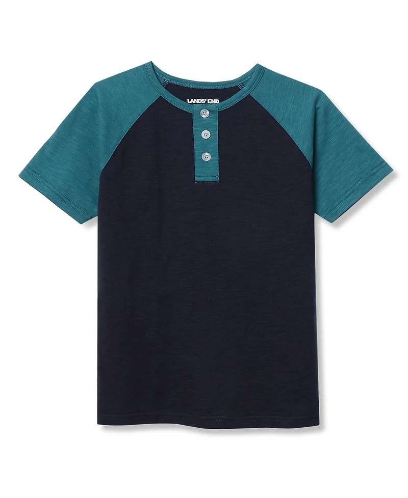 Lands' End Boys Short Sleeve Henley Tee