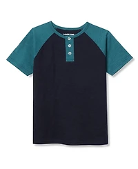Lands' End Boys Short Sleeve Henley Tee