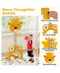 Gymax Toddler Basketball Hoop 4-in-1 Indoor/Outdoor Activity Center Sports Gift