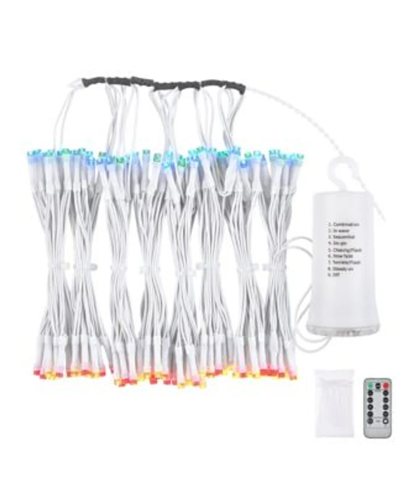 Yescom Patio Umbrella Solar String Light with Remote Control Timer Fit 8-Rib 8/9/10 Ft Outdoor Shade 128 Rgb Led 8 Mode