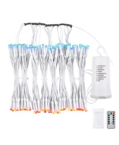 Yescom Patio Umbrella Solar String Light with Remote Control Timer Fit 8-Rib 8/9/10 Ft Outdoor Shade 128 Rgb Led 8 Mode