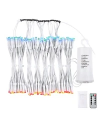 Yescom Patio Umbrella Solar String Light with Remote Control Timer Fit 8-Rib 8/9/10 Ft Outdoor Shade 128 Rgb Led 8 Mode