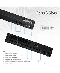 Lenovo ThinkCentre M70q Business Mff Desktop Intel Core i5 14400T 16GB Ram Intel Uhd Graphics 256GB Ssd Storage Windows 11 Pro - Black