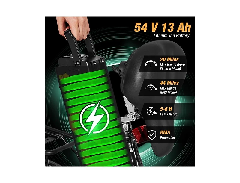 Hitway Folding Electric Bicycle for Adults with 20-Inch Fat Tires Snow E-Bike