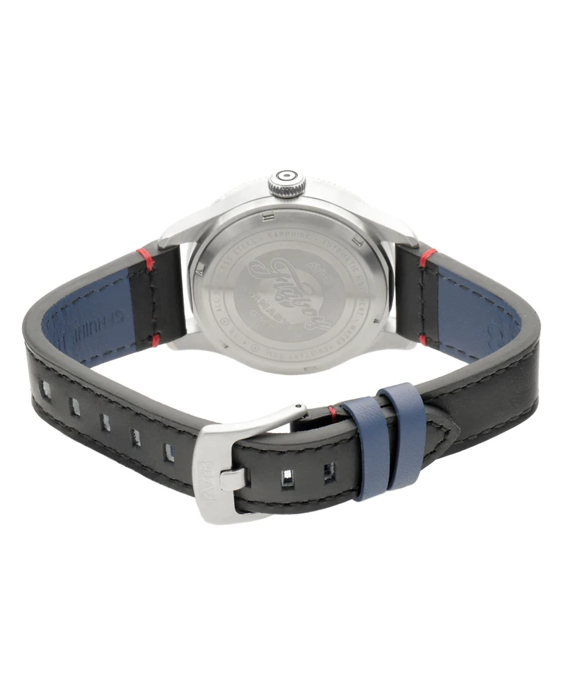 Avi-8 Men's Flyboy Black Leather Strap Watch
