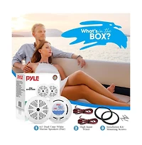 Pyle 120 Watts 6.5'' Dual Cone White Marine Speakers
