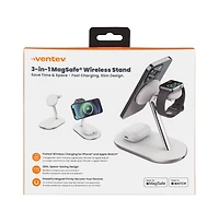 Ventev 15W Ultrafast 3 in 1 Wireless Charging Stand-White