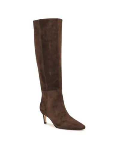 Nine West Womens Caddy Tall Kitten Heel Boots Regular Wide Calf