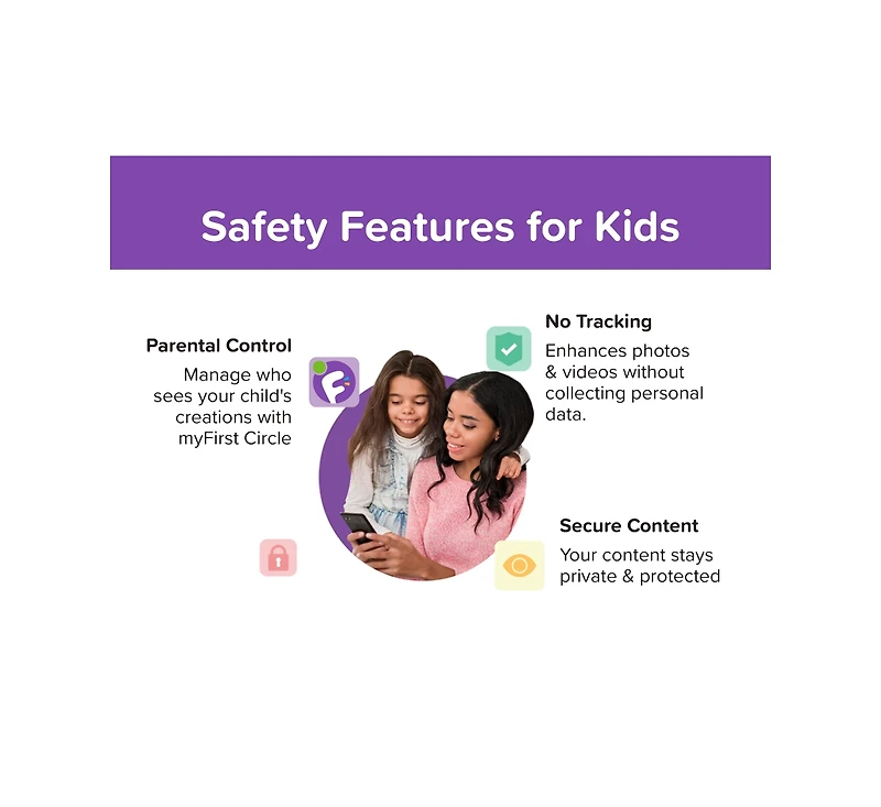 myFirst Camera 50 (Purple) New Ai Editor Camera for Kids, 20MP Photos 1080P Video, Front & Selfie Lens, Birthday Gifts for Boys & Girls Ages 4-15 Port