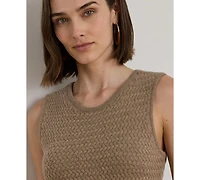 Lauren Ralph Women's Superb Plus-Holein Basket-Weave Sleeveless Sweater Dress