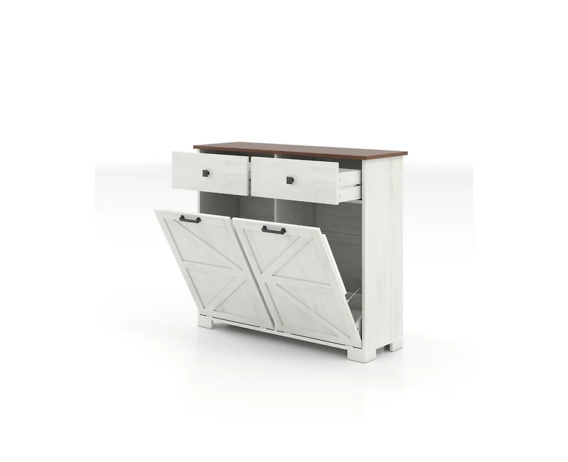 Casainc Kitchen Cabinet Double Tilt Out Trash for 20 Gallon Trash Cans with Drawer
