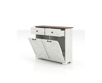 Casainc Kitchen Cabinet Double Tilt Out Trash for 20 Gallon Trash Cans with Drawer
