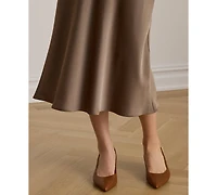Lauren Ralph Women's Satin Charmeuse Midi Skirt