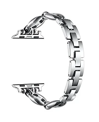 Posh Tech Poppy Silver Stainless Steel Link Band for Apple Watch