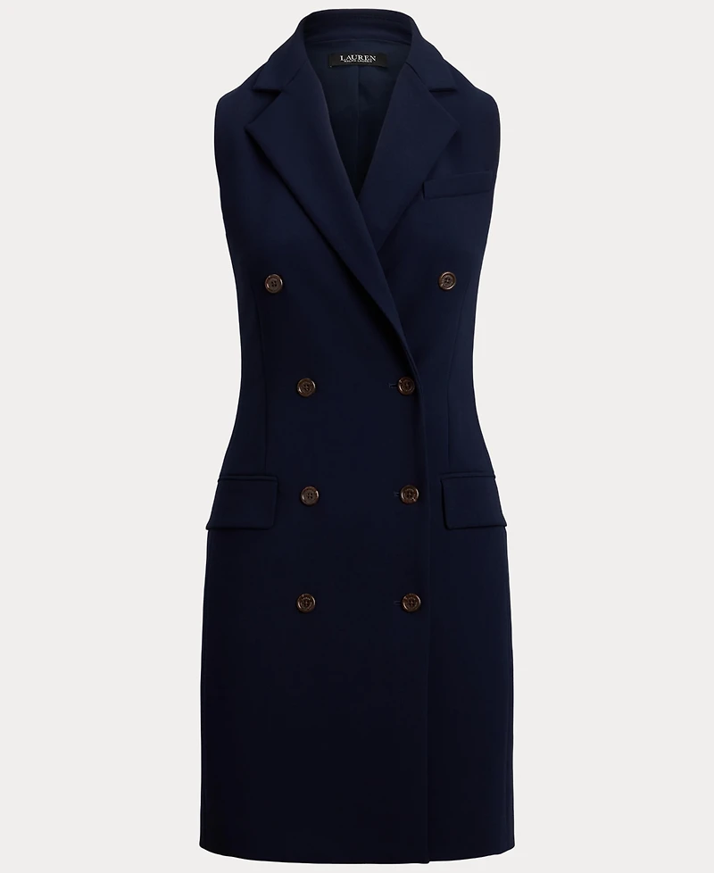 Lauren Ralph Women's Double-Breasted Crepe Sleeveless Dress