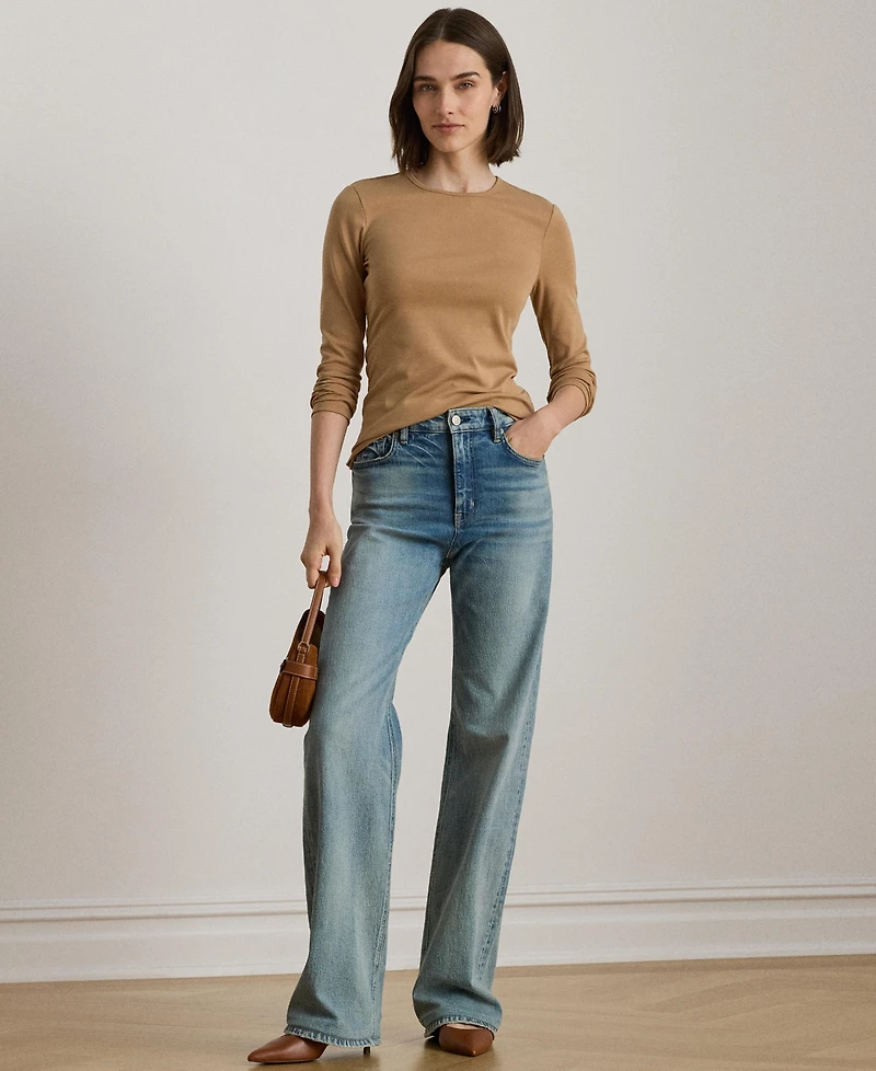 Lauren Ralph Women's Crew Neck Long-Sleeve Top