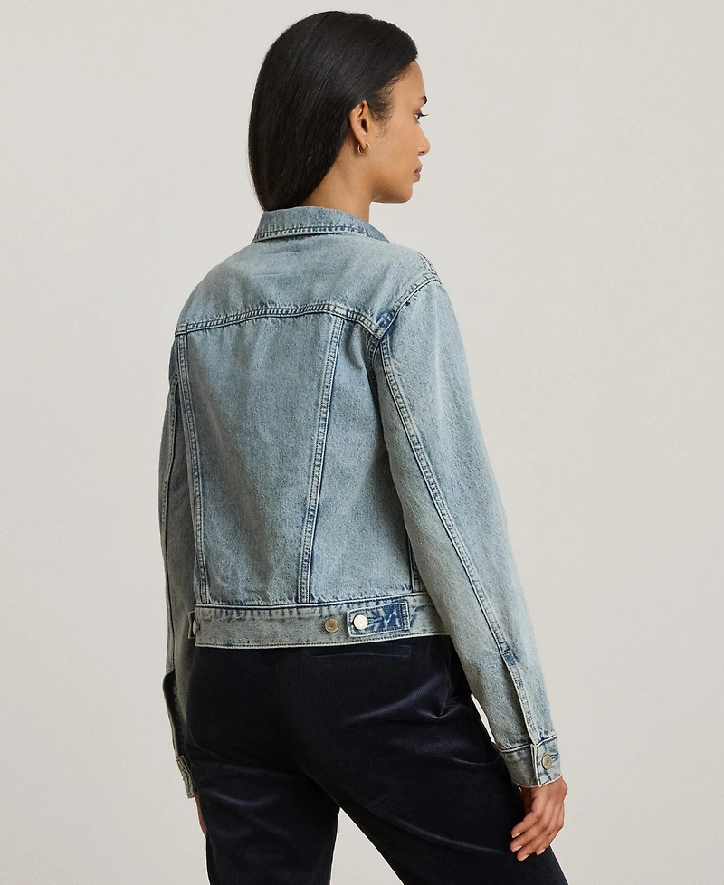 Lauren Ralph Women's Paizley Rigid Denim Trucker Jacket