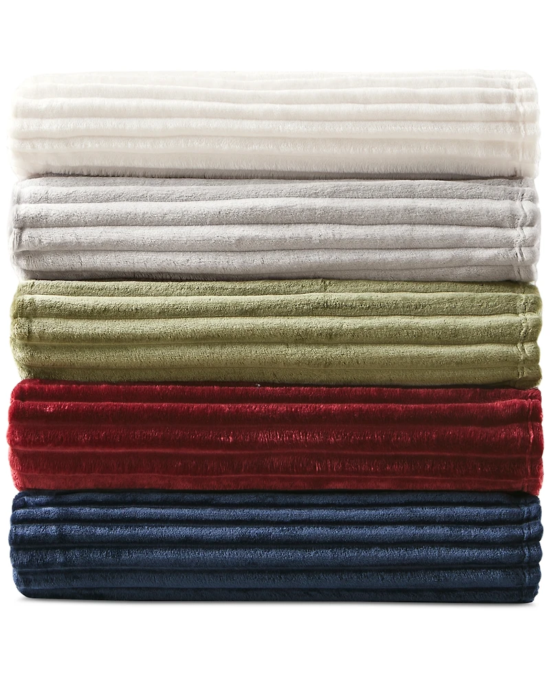 Arch Studio Ribbed Plush Blanket, King, Macy's Exclusive