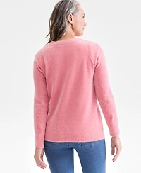 Style & Co Women's Chenille Crewneck Cable-Knit Sweater, Macy's Exclusive
