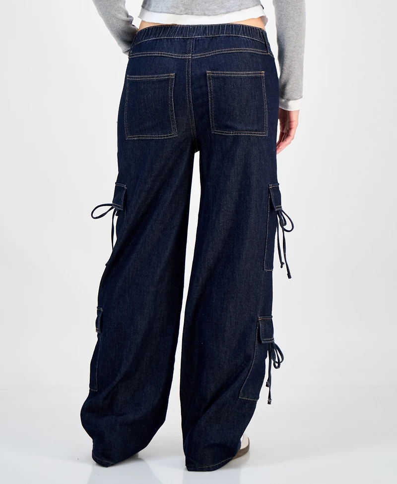 Vanilla Star Juniors' Tie-Side Cargo Jeans