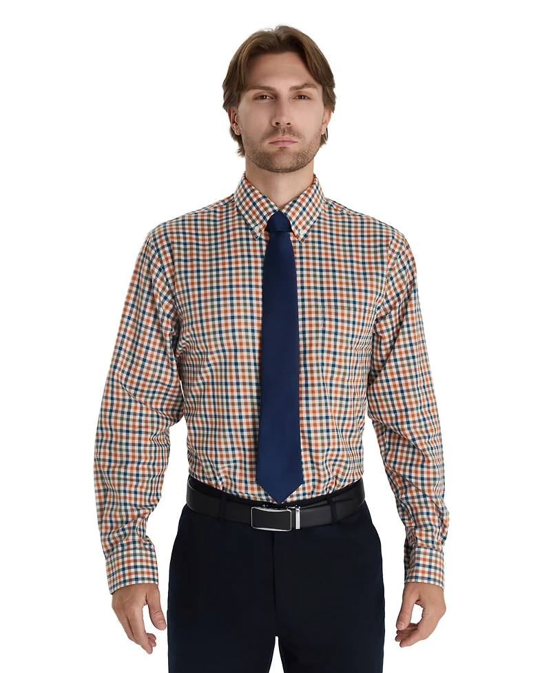 Club Room Men's Fashion Plaid Pattern Poplin Shirt, Macy's Exclusive