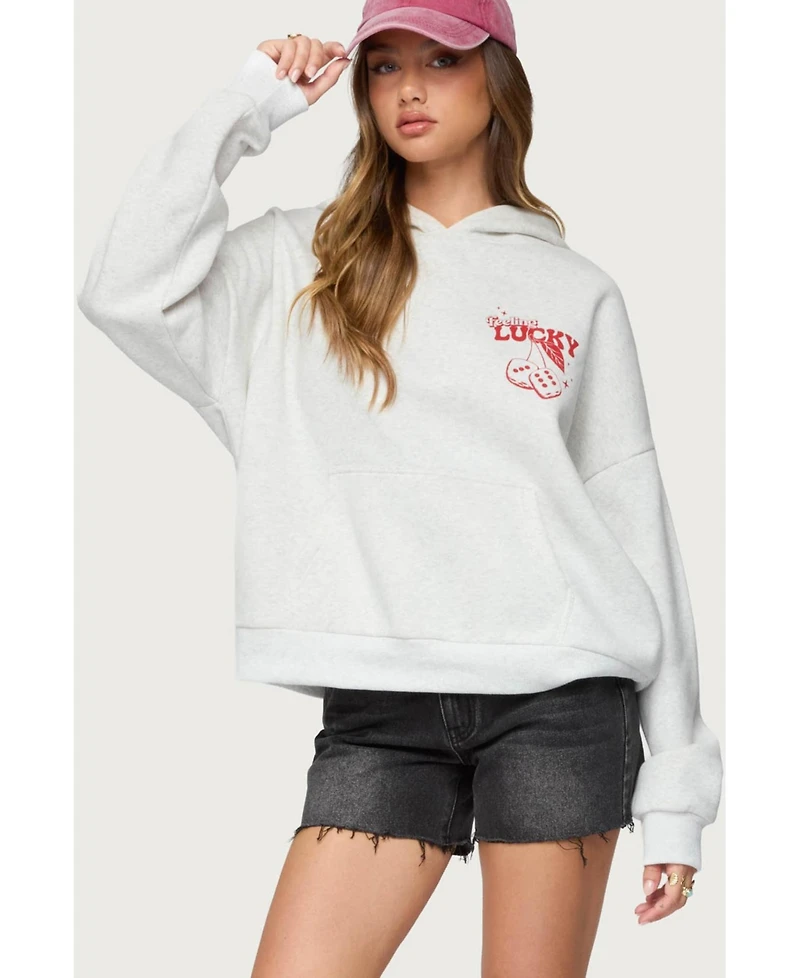 Edikted Women's Feeling Lucky Oversized Hoodie