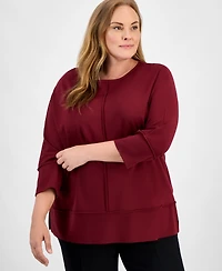 Jones New York Plus Serenity Crewneck Dolman-Sleeve Top
