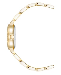 Anne Klein Women's Quartz Round Black and Gold-Tone Metal Alloy Watch, 30mm