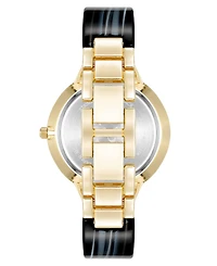 Anne Klein Women's Quartz Tan Acetate and Gold-Tone Metal Alloy Bangle Watch, 36mm