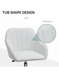Vinsetto Mid-Back Home Office Chair w/ Tub Seat Design, Adjustable Height,
