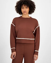 And Now This Women's Contrast Stitch Crewneck Sweatshirt, Macy's Exclusive