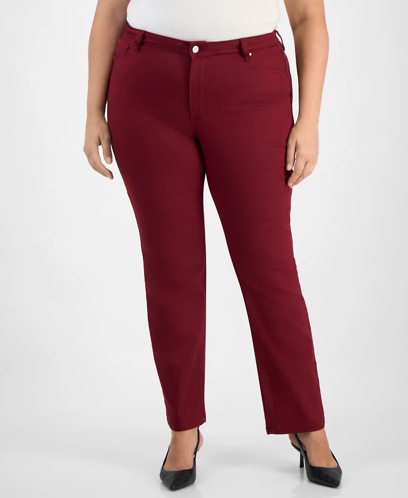 Jones New York Plus Lexington High-Rise Straight Pants