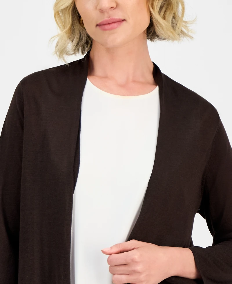 Kasper Women's Long Sleeve Cardigan Sweater, Regular & Petite